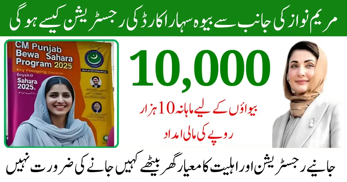 CM Punjab Baitul Maal Sahara Card 2025